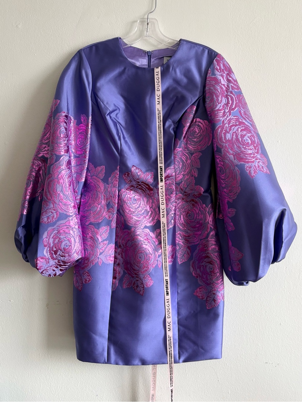 Mac Duggal Floral Print Balloon Sleeve Dress size 4